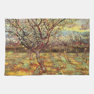 Apricot Trees in Blossom by Vincent van Gogh Kitchen Towel