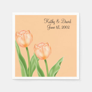 Apricot Tulips (Wedding) Paper Napkins