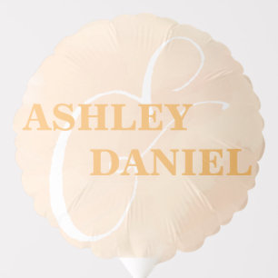 Apricot Watercolor Wedding Balloon Table Decor