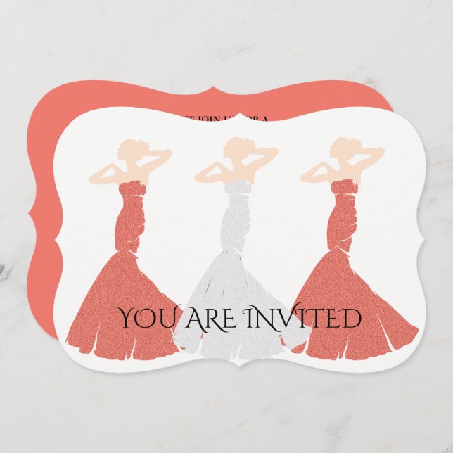 Apricot Wedding Be My Bridesmaid Bridal Party Invitation (Front/Back)