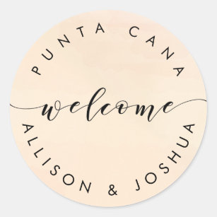 Apricot Welcome Sticker Tags for Hotel Welcome Bag