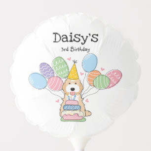 Apricot White Cockapoo Cavapoo Dog Birthday Party Balloon
