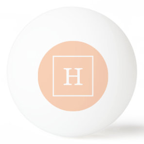 Apricot White Framed Initial Monogram Ping Pong Ball