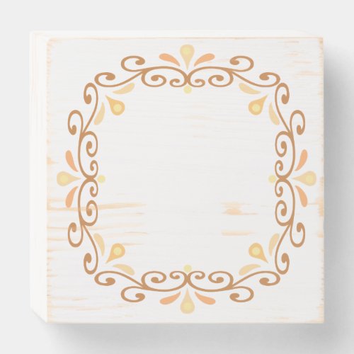 Apricot yellow and brown elegant quote frame wooden box sign