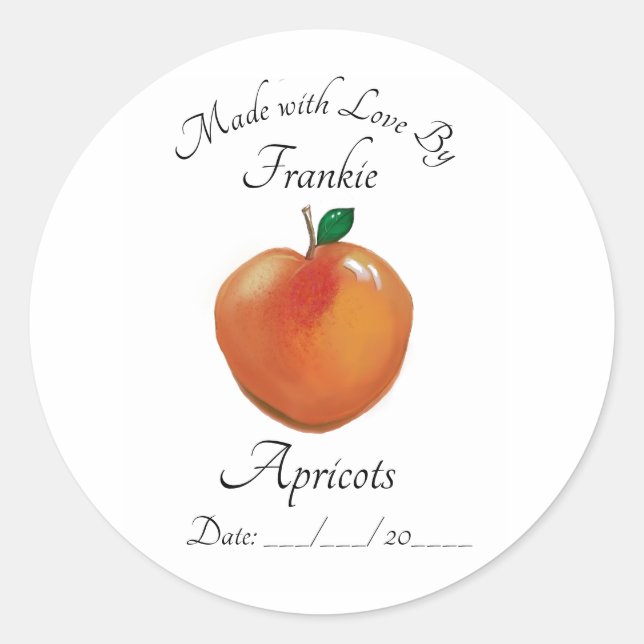 Apricots Preserves and Canning Stickers and Labels (Front)