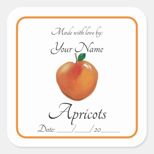 Apricots Preserves Stickers and Labels Editable