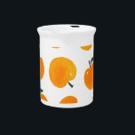 Apricots Watercolor White Background Vintage Beverage Pitcher<br><div class="desc">Watercolor seamless pattern with apricots on the white background. Hand drawn background. Vintage illustration. Apricots bloom in watercolor splendor. Hand-drawn charm in every stroke. Watercolor apricots on white, hand-drawn vintage elegance. Nostalgic illustration. apricot, pattern, watercolor, background, illustration, nature, texture, vitamin, citrus, orange, healthy, decor, food, summer, leaf, white, health, fruit,...</div>