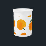 Apricots Watercolor White Background Vintage Beverage Pitcher<br><div class="desc">Watercolor seamless pattern with apricots on the white background. Hand drawn background. Vintage illustration. Apricots bloom in watercolor splendor. Hand-drawn charm in every stroke. Watercolor apricots on white, hand-drawn vintage elegance. Nostalgic illustration. apricot, pattern, watercolor, background, illustration, nature, texture, vitamin, citrus, orange, healthy, decor, food, summer, leaf, white, health, fruit,...</div>