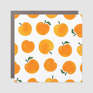Apricots Watercolor White Background Vintage Car Magnet