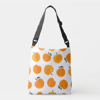 Apricots Watercolor White Background Vintage Crossbody Bag