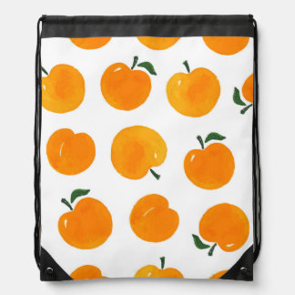 Apricots Watercolor White Background Vintage Drawstring Bag