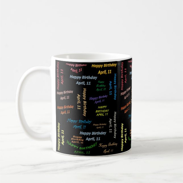 April, 11 Birthday Mug (Left)