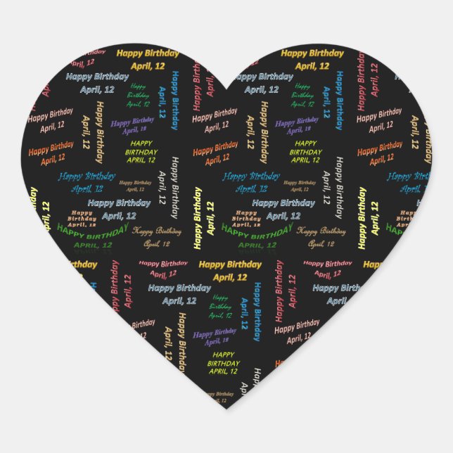 April, 12 Birthday Sticker (Front)