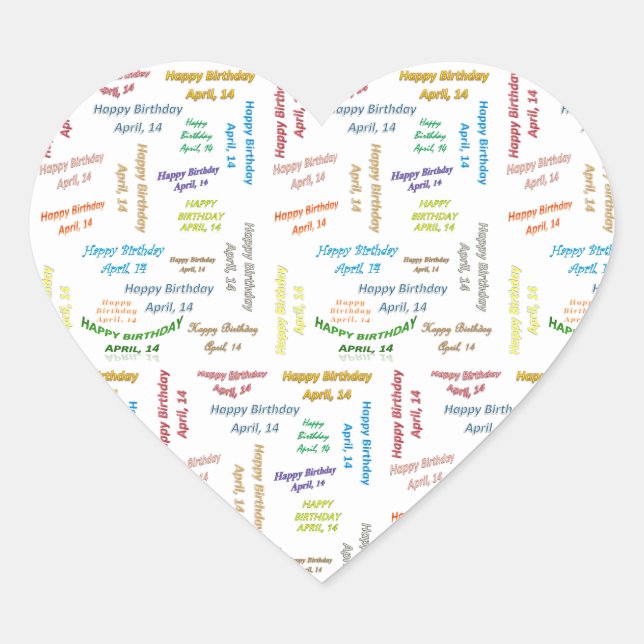 April, 14 Birthday Sticker (Front)