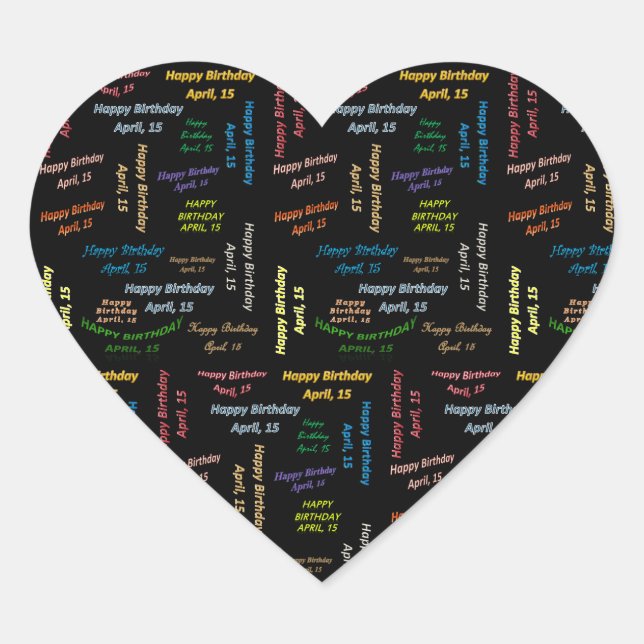 April, 15 Birthday Sticker (Front)