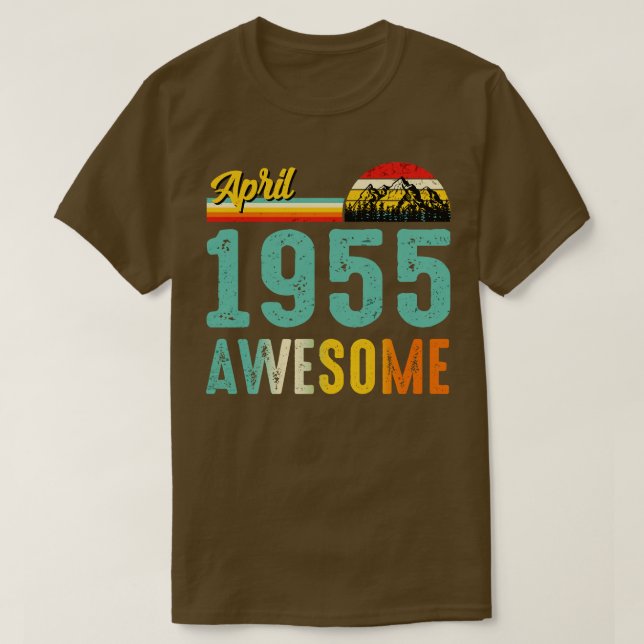 April 1955 Birthday Gift Shirt Vintage April 1955  (Design Front)
