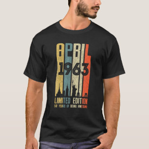 April 1963 59 Birthday 59 Year Old 1963 Birthday V T-Shirt