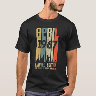 April 1967 55 Birthday 55 Year Old 1967 Birthday V T-Shirt