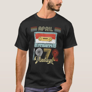 April 1972 Vintage Birthday Cassette Tape T-Shirt