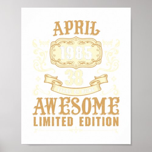 April 1985 38 Years Of Being Awesome Limited Editi Poster
