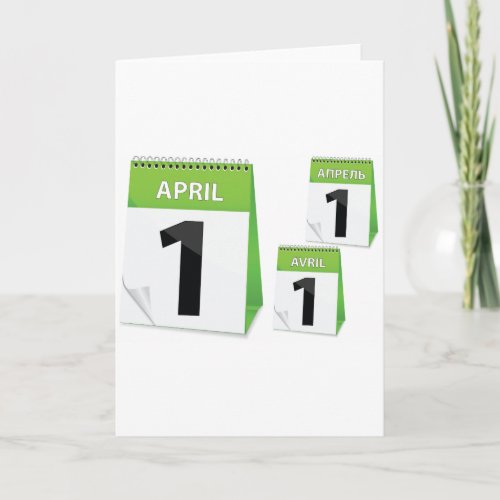 April 1st Calendar Greeting Cards