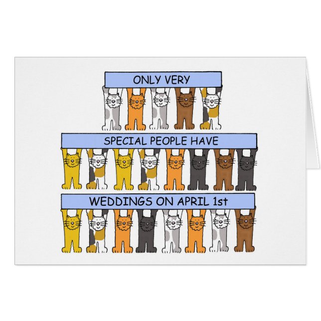 April 1st Wedding Congratulations Cards (Front Horizontal)