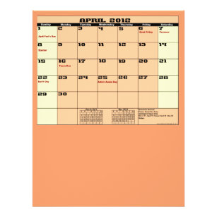 April. 2012 Calendar 13 Month Multipurpose Flyer. Flyer