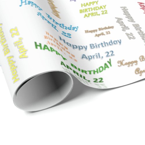 April 22 Birthday Gift Wrapping Paper