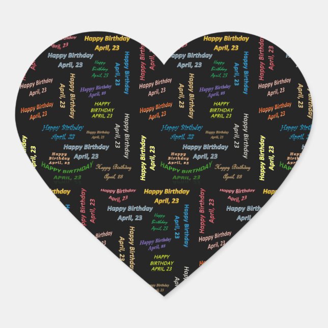 April, 23 Birthday Sticker (Front)