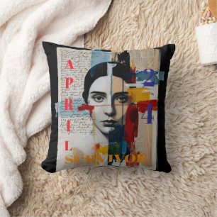 April 24 Survivor Throw Pillow