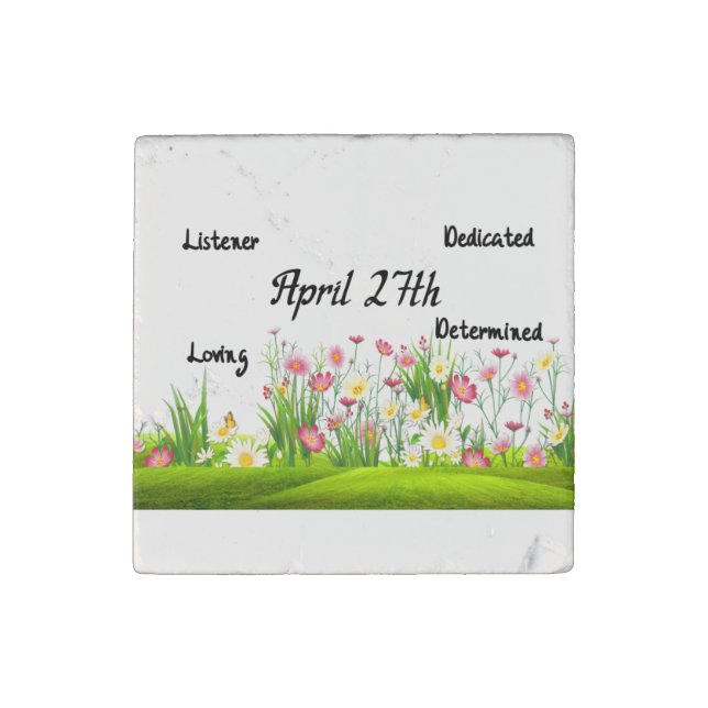April 27th Birthdate Personality Marble Magnet (Front)