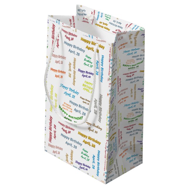 April, 28 Birthday Gift Bag (Back Angled)