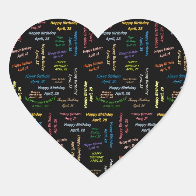 April, 28 Birthday Sticker (Front)