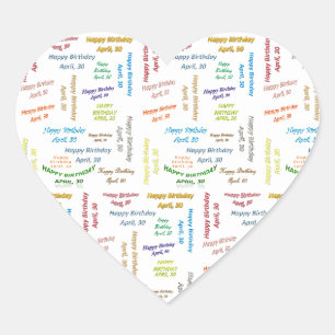 April, 30 Birthday Sticker