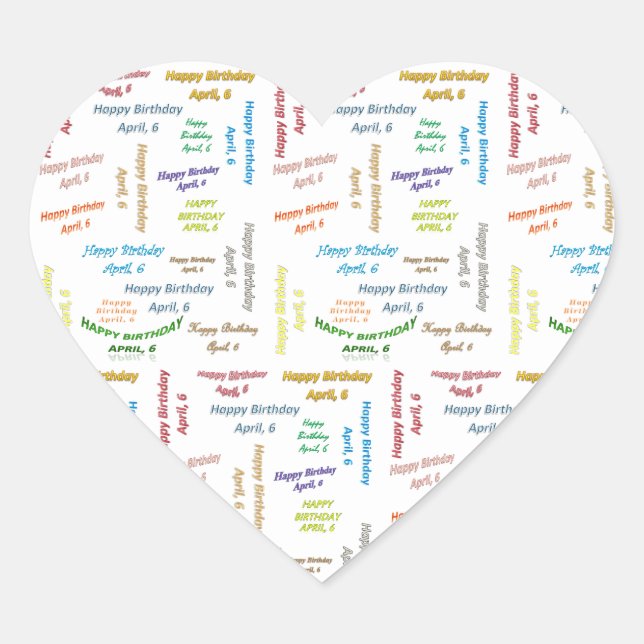 April, 6 Birthday Sticker (Front)