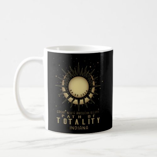 April 8 2024 Solar Eclipse Totality Path Indiana Coffee Mug