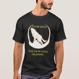 April 8 2024 Total Solar Eclipse Oklahoma Wolf Sun T-Shirt