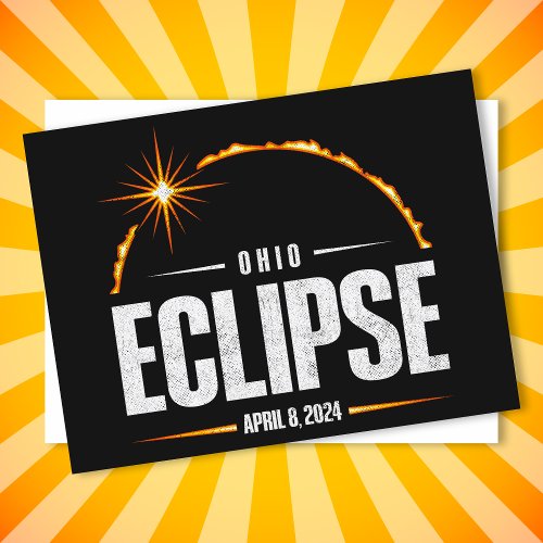 April 8 2024 Totality Ohio Total Solar Eclipse Postcard