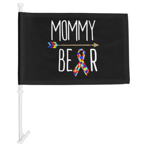 April Autism Awareness Mommy Bear Car Flag
