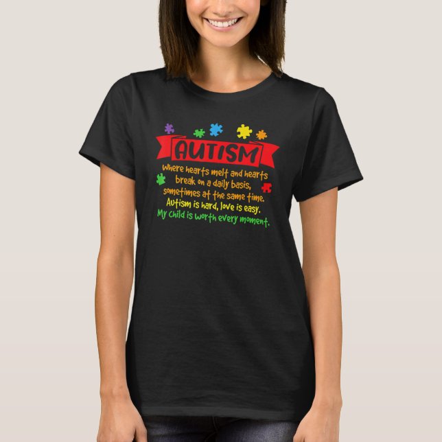 April Autism Awareness Month Dad Mom Kids Garment  T-Shirt (Front)