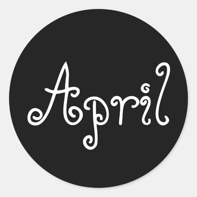 April Baby Doll Black Round Sticker by Janz (Front)