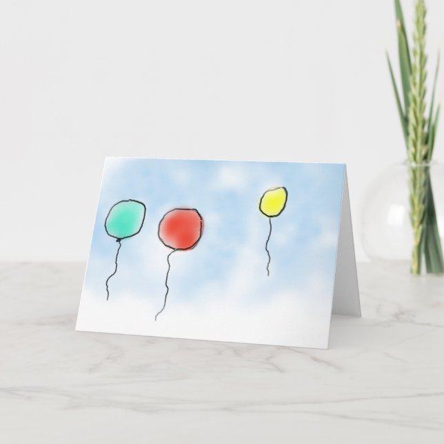 April Balloons Folded Greeting Card (Front)