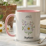 April Birth Flower Botanical Sister Birthday Gift Mug<br><div class="desc">Delicate and vintage-inspired, this April birth flower design showcases a charming bouquet of daisies and sweet peas. This botanical illustration features soft pastel petals and intricate greenery, capturing a whimsical meadow aesthetic. Perfect as a birthday gift or spring surprise for your sister, best friend, or the cottagecore enthusiast in your...</div>