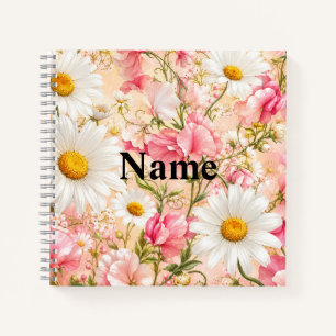 April Birth Flower Daisies and Sweet Peas Journal