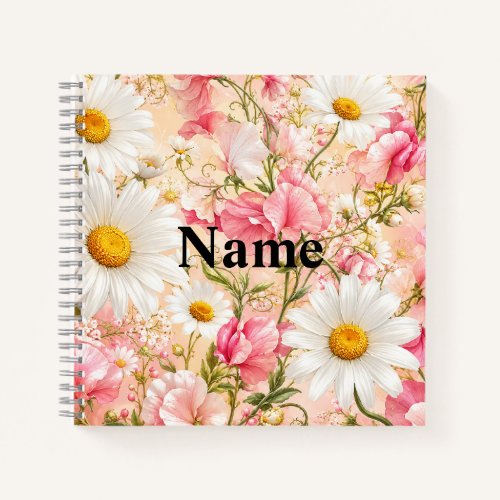 April Birth Flower Daisies and Sweet Peas Journal