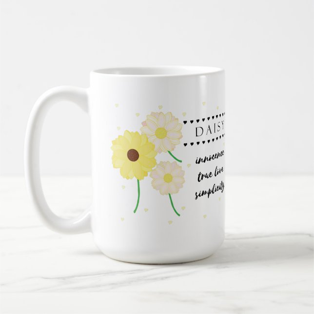 April Birth Flower Mug with Flower Meanings (Left)