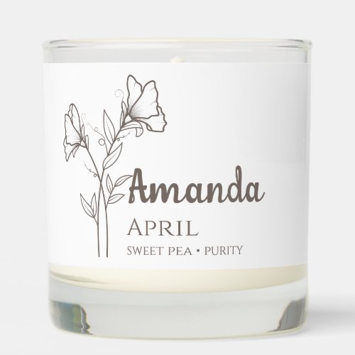 April Birth Flower Personalized Gift For Women Scented Candle