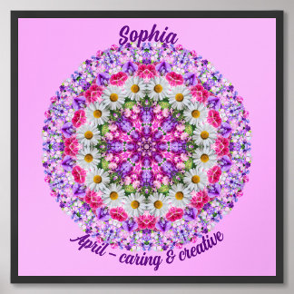 April Birth Flower Personalized Quote Kids Nursery Poster