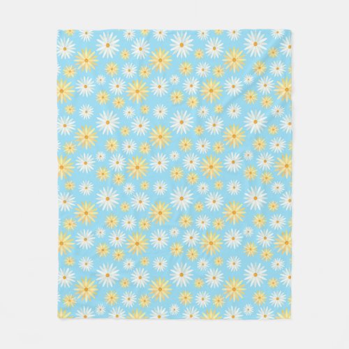 April Birth Flower _ Refreshing Daisy Pattern Fleece Blanket