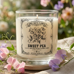 April Birth Flower Sweet Pea Meaningful Gift Scented Candle